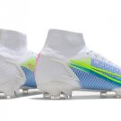 Men's& woman's  Mercurial Superfly 8 Elite Fg By You - WhiteBluePinkYellow