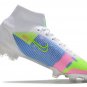 Men's& woman's Mercurial Superfly 8 Elite Fg By You - WhiteBluePinkYellow