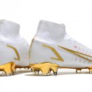Men's& woman's  Mercurial Superfly 8 Elite Fg By You - WhiteGoldPink