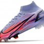 Men's& woman's Mercurial Superfly 8 Elite Fg Mbappé Km Flames - PurpleBlackRed