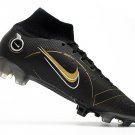 Men's& woman's  Mercurial Superfly 8 Elite Fg Shadow Pack - BlackGoldSilver