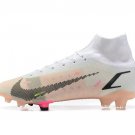 Men's& woman's  Mercurial Superfly 8 Elite FG White Black Bright Crimson Pink Blast