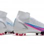 Men's& woman's  Mercurial Superfly 8 Elite FG White Blue Pink