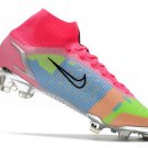 Men's& woman's  Mercurial Superfly 8 Elite FG White Pink Black Multicolor