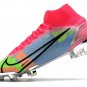 Men's& woman's  Mercurial Superfly 8 Elite FG White Pink Black Multicolor
