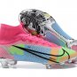 Men's& woman's  Mercurial Superfly 8 Elite FG White Pink Black Multicolor