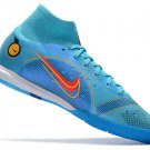 Men's& woman's  Mercurial Superfly 8 Elite Indoor Blueprint Pack - Chlorine Blue Laser Orange Marina