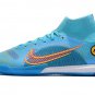 Men's& woman's  Mercurial Superfly 8 Elite Indoor Blueprint Pack - Chlorine Blue Laser Orange Marina