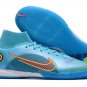 Men's& woman's  Mercurial Superfly 8 Elite Indoor Blueprint Pack - Chlorine Blue Laser Orange Marina