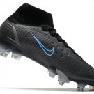 Men's& woman's  Mercurial Superfly 8 Elite SG-PRO - Black Iron Grey University Blue