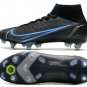 Men's& woman's Mercurial Superfly 8 Elite SG-PRO - Black Iron Grey University Blue