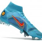 Men's& woman's  Mercurial Superfly 8 Elite SG-Pro Blueprint Pack - Chlorine Blue Laser Orange Marina