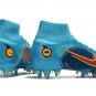 Men's& woman's  Mercurial Superfly 8 Elite SG-Pro Blueprint Pack - Chlorine Blue Laser Orange Marina