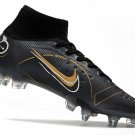 Men's& woman's  Mercurial Superfly 8 Elite SG-Pro Shadow Pack - Black Metallic Gold Metallic Silver