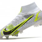 Men's& woman's  Mercurial Superfly 8 Elite SG-PRO Silver Safari CR7 - WhiteBlackMetallic SilverVolt