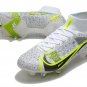 Men's& woman's Mercurial Superfly 8 Elite SG-PRO Silver Safari CR7 - WhiteBlackMetallic SilverVolt