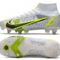 Men's& woman's Mercurial Superfly 8 Elite SG-PRO Silver Safari CR7 - WhiteBlackMetallic SilverVolt