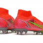 Men's& woman's  Mercurial Superfly 8 Elite SG-PRO Spectrum - Bright Crimson  Metallic Silver  Green