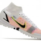 Men's& woman's  Mercurial Superfly 8 Elite Turf - White Bright Crimson Pink Blast