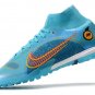 Men's& woman's Mercurial Superfly 8 Elite Turf Blueprint Pack - Chlorine Blue Laser Orange Marina
