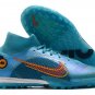 Men's& woman's Mercurial Superfly 8 Elite Turf Blueprint Pack - Chlorine Blue Laser Orange Marina