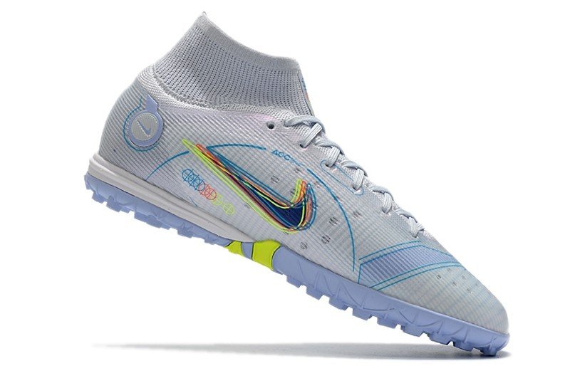 Men's& woman's  Mercurial Superfly 8 Elite Turf Progress Pack - Grey Blackened Blue