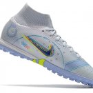 Men's& woman's  Mercurial Superfly 8 Elite Turf Progress Pack - Grey Blackened Blue