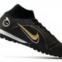 Men's& woman's  Mercurial Superfly 8 Elite Turf Shadow Pack - Black Metallic Gold Metallic Silver