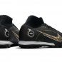 Men's& woman's  Mercurial Superfly 8 Elite Turf Shadow Pack - Black Metallic Gold Metallic Silver