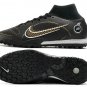 Men's& woman's  Mercurial Superfly 8 Elite Turf Shadow Pack - Black Metallic Gold Metallic Silver