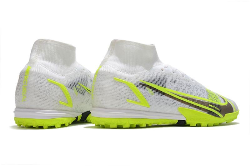 Men's& woman's  Mercurial Superfly 8 Elite Turf Silver Safari CR7 - WhiteBlackMetallic SilverVolt