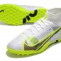 Men's& woman's  Mercurial Superfly 8 Elite Turf Silver Safari CR7 - WhiteBlackMetallic SilverVolt