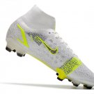 Men's& woman's  Mercurial Superfly 8 'Silver Safari' Elite FG - White  Silver  Yellow  Black
