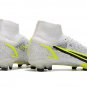 Men's& woman's Mercurial Superfly 8 'Silver Safari' Elite FG - White Silver Yellow Black
