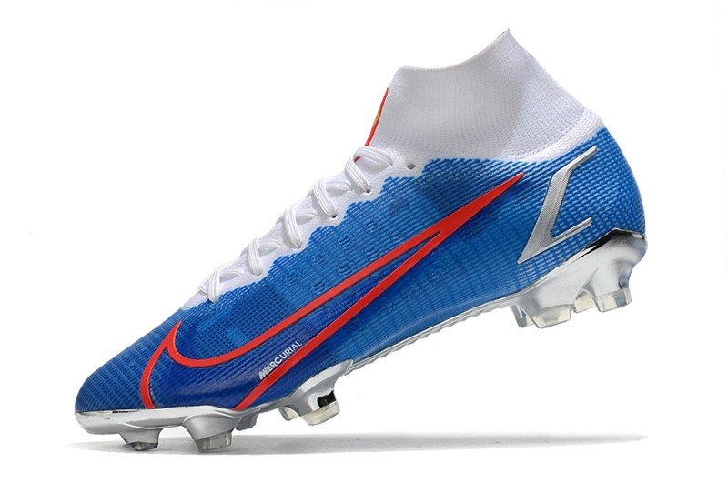 Men's& woman's  Mercurial Superfly Dragonfly 8 Elite FG - Blue  White  Red