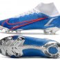 Men's& woman's  Mercurial Superfly Dragonfly 8 Elite FG - Blue  White  Red