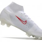Men's& woman's  Mercurial Superfly Dragonfly 8 Elite FG - White  Red