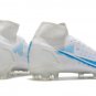 Men's& woman's  Mercurial Superfly Dragonfly 8 Elite FG Soccer Shoes - White  Blue