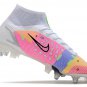 Men's& woman's  Mercurial Superfly Dragonfly 8 Elite SG-PRO White Metallic Silver Dark Raisin