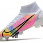 Men's& woman's  Mercurial Superfly Dragonfly 8 Elite SG-PRO White Metallic Silver Dark Raisin
