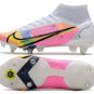 Men's& woman's  Mercurial Superfly Dragonfly 8 Elite SG-PRO White Metallic Silver Dark Raisin