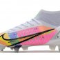 Men's& woman's  Mercurial Superfly Dragonfly 8 Elite SG-PRO White Metallic Silver Dark Raisin