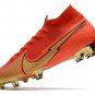 Men's& woman's Mercurial Superfly VII Elite FG CR7 100 Portugal Goal - RedGold