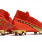 Men's& woman's Mercurial Superfly VII Elite FG CR7 100 Portugal Goal - RedGold