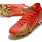 Men's& woman's Mercurial Superfly VII Elite FG CR7 100 Portugal Goal - RedGold