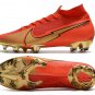 Men's& woman's Mercurial Superfly VII Elite FG CR7 100 Portugal Goal - RedGold