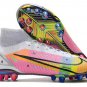 Men's& woman's Mercurial Superfly VIII Dragonfly Elite AG-PRO White Metallic Silver Dark Raisin