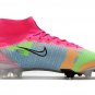 Men's& woman's  Mercurial Superfly VIII Elite FG White Black Pink Mulitcolor