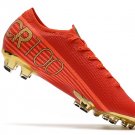 Men's& woman'sMercurial Vapor 13 Elite FG CR7 100 Portugal Goal - RedGold