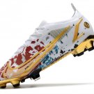 Men's& woman'sMercurial Vapor 14 Elite FG CR100 - White Blue Red Gold